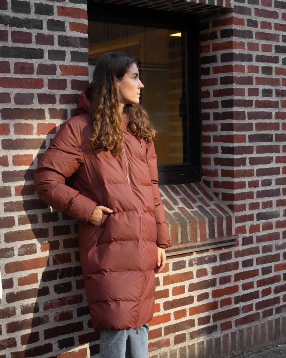 Long Puffer Jacket - Maroon - Munk Store