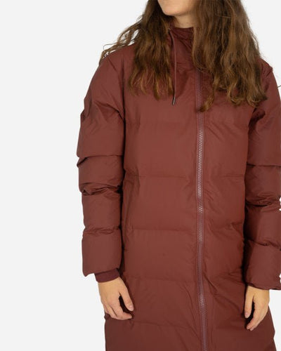 Long Puffer Jacket - Maroon - Munk Store