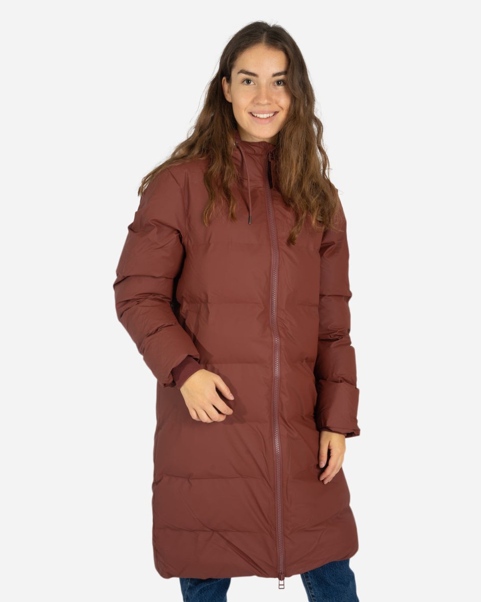 Long Puffer Jacket - Maroon - Munk Store