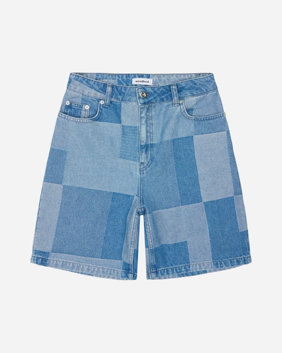 Maggie Patchwork Shorts - Blue - Munk Store