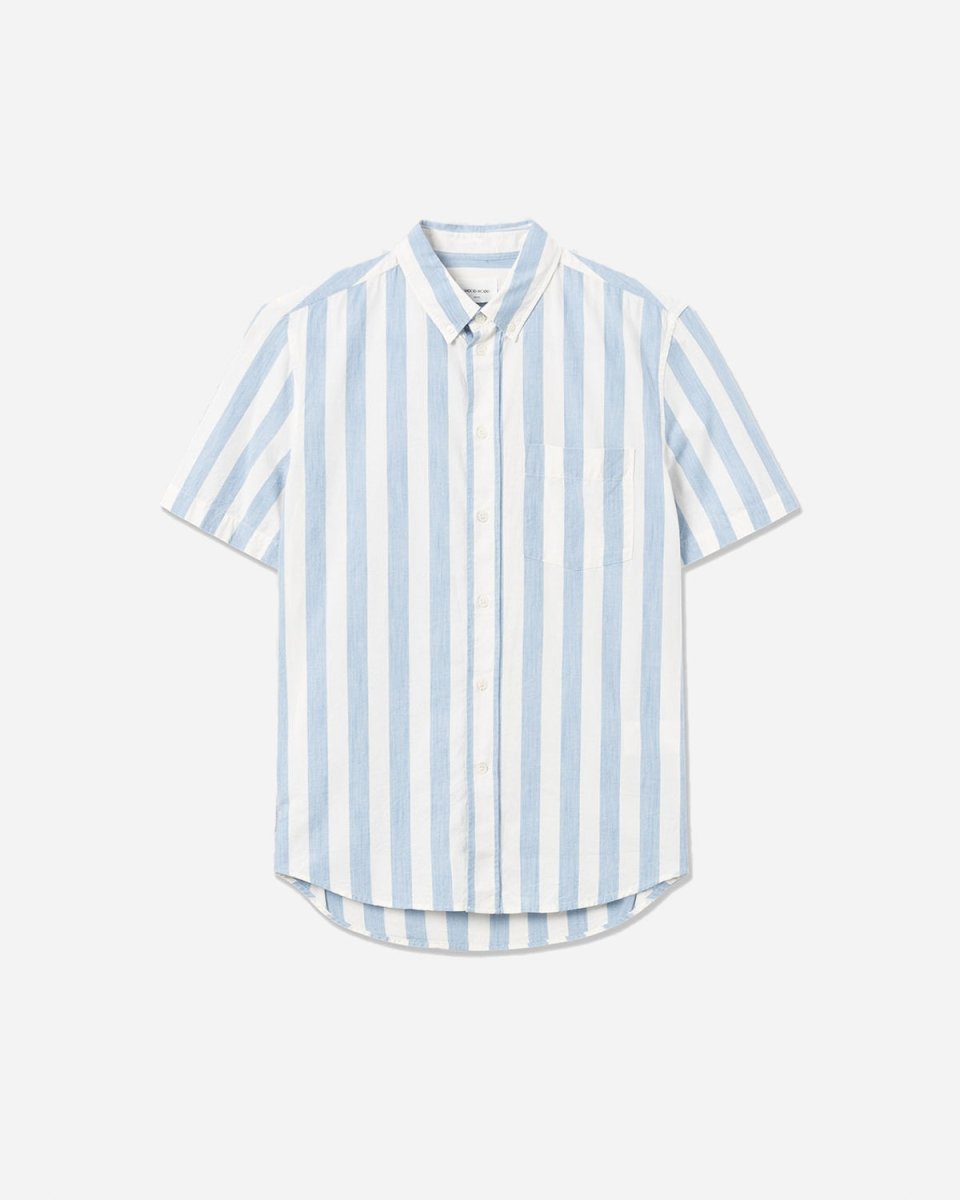 Michael Wide Stripe Shirt - White/Blue - Munk Store