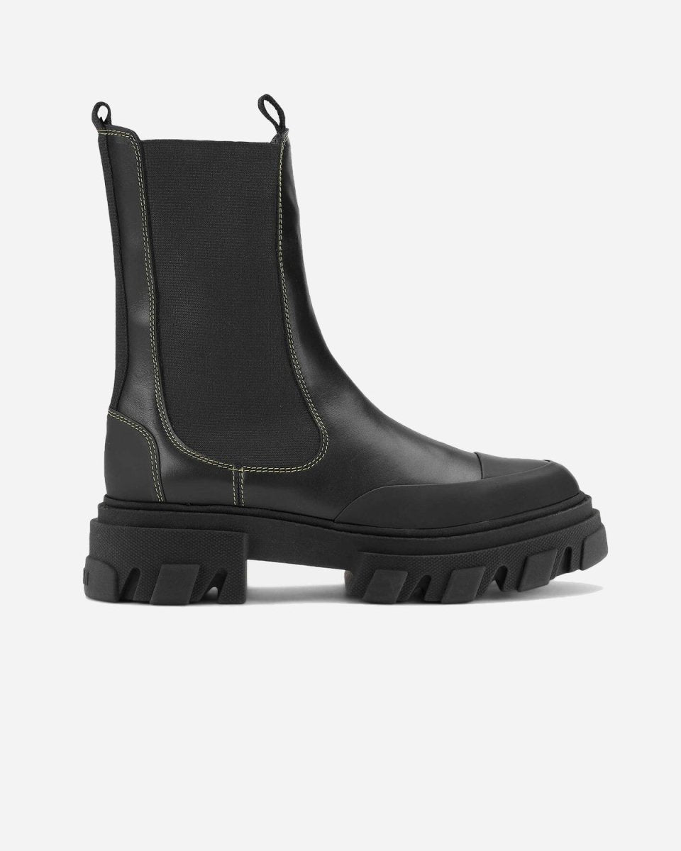 Mid Chelsea Boot Yellow Stitch - Black - Munk Store