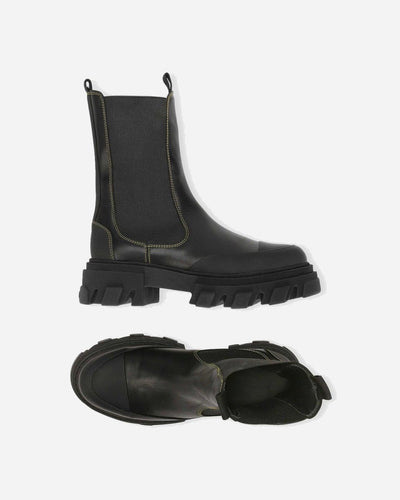 Mid Chelsea Boot Yellow Stitch - Black - Munk Store