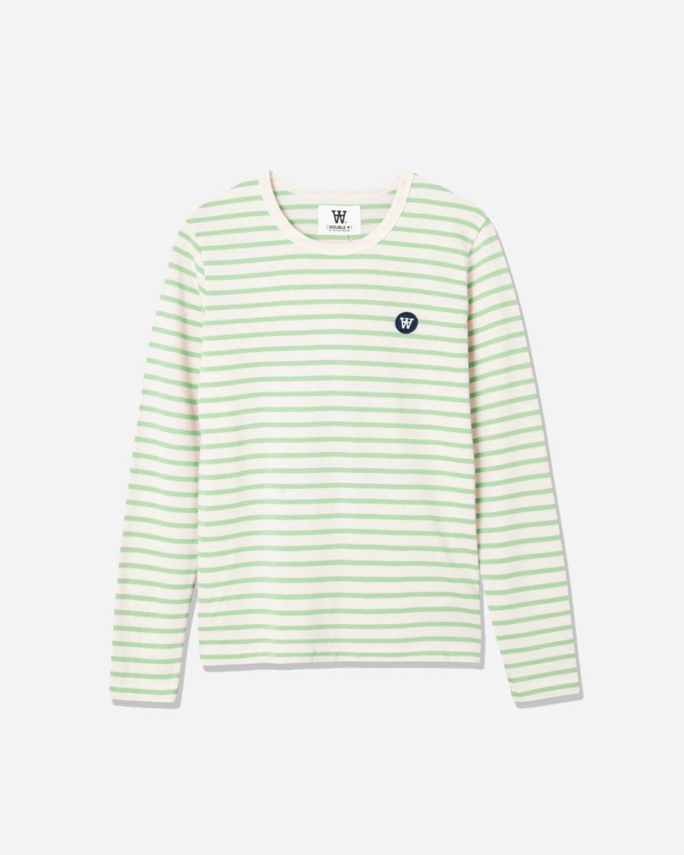 Moa Stripe Long Sleeve - Off White/Green - Munk Store