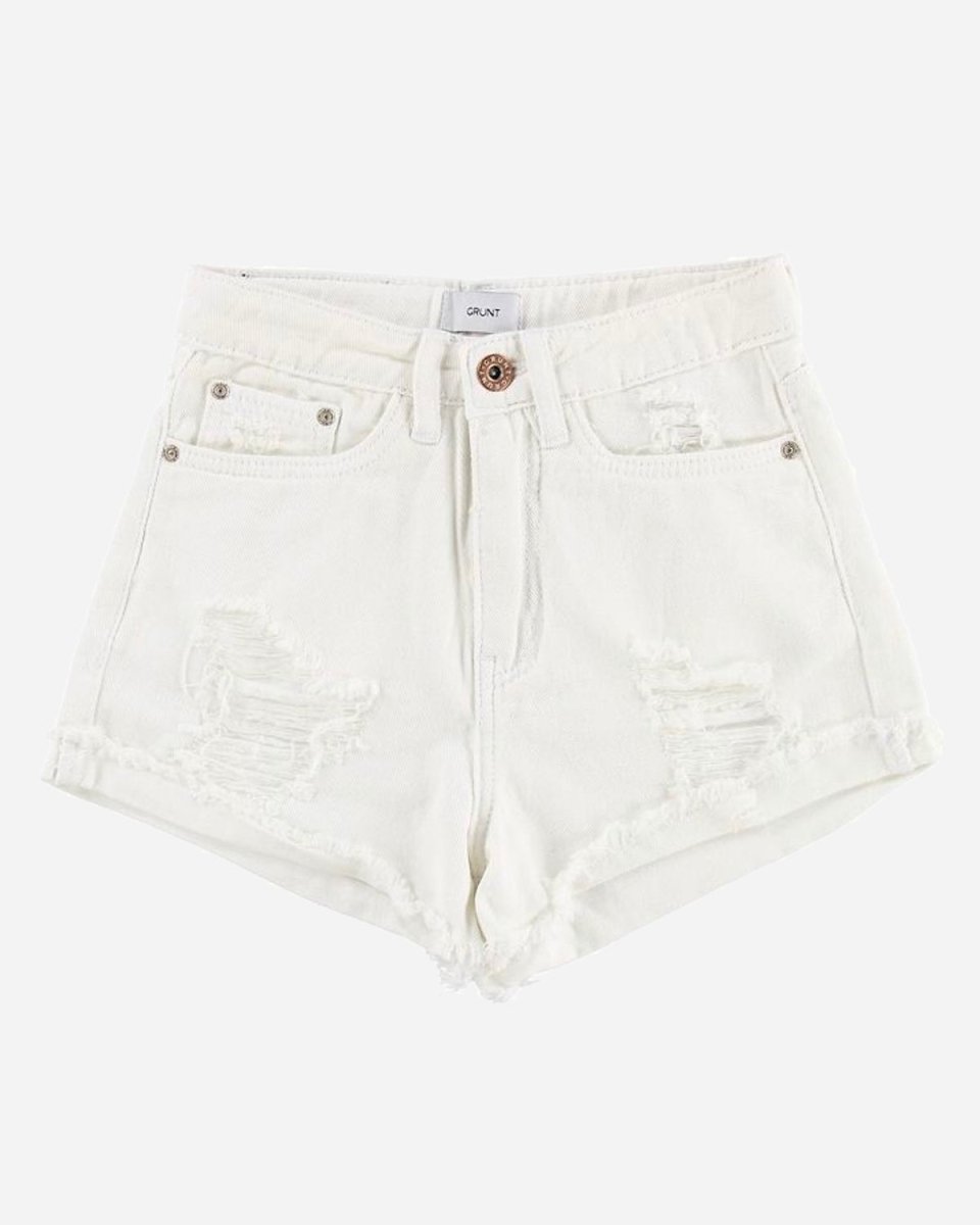 Mom Damage Shorts White - White - Munk Store