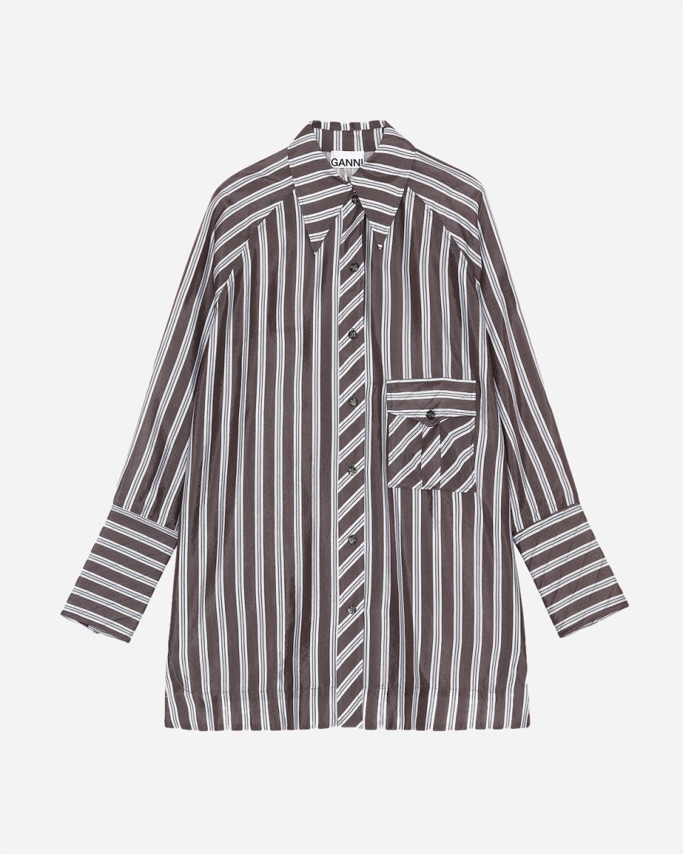 Oversized Stripe Shirt - Phantom - Munk Store