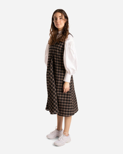 Seersucker Check Midi Dress - Fossil - Munk Store