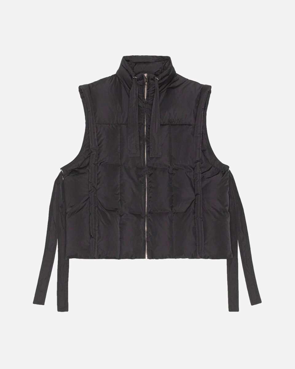 Shiny Puff Oversized Vest - Black från Ganni - Munk Store
