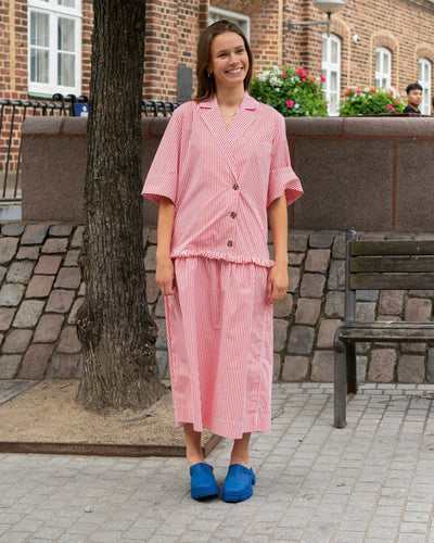 Stripe Cotton Blazer Dress - Thin Stripe Orangedotcom - Munk Store