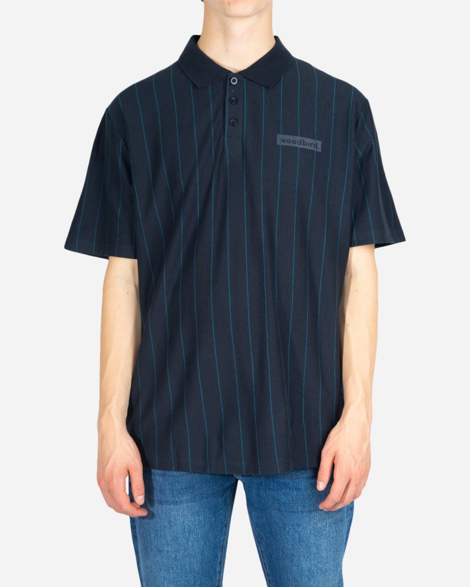 Tapa Stripe Polo - Navy/Teal - Munk Store