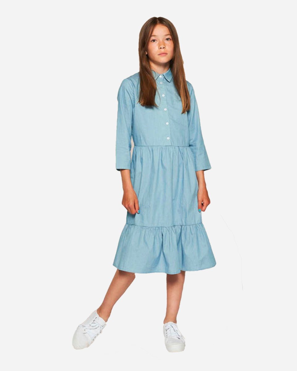 Teen Mia Long Denim Dress - Light Blue - Munk Store