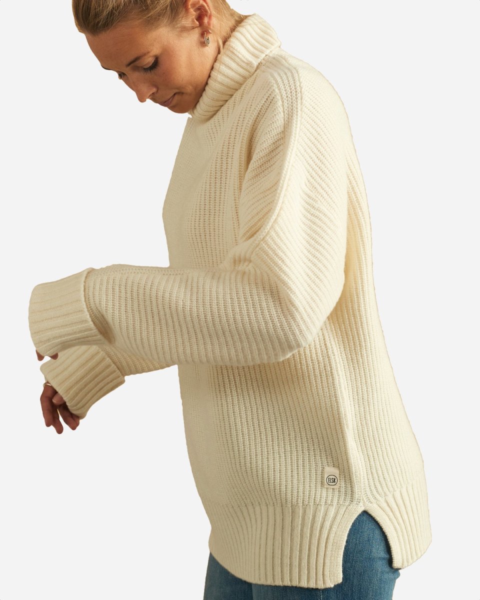 Vigga Knitted T-Neck - Off White - Munk Store