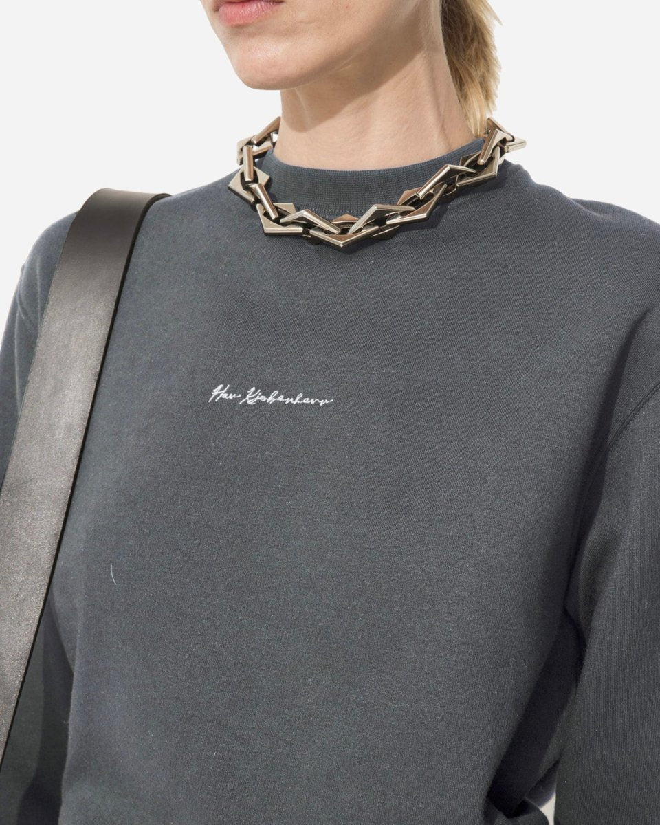 W Bulky Crewneck - Dark Grey - Munk Store