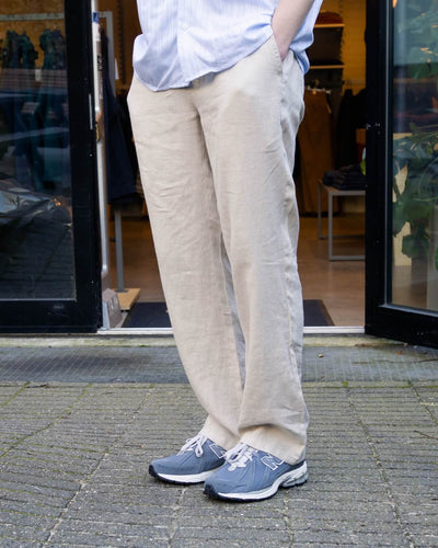 Eik Linen Pant - Sand - Woodbird - Munkstore.dk