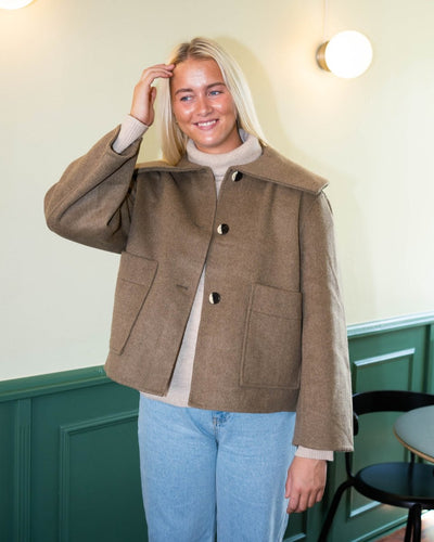 Wool Big Collar Jacket - Petrified Oak - Munk Store